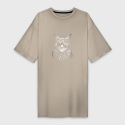 Женская футболка-платье Кот с повязкой на глазе