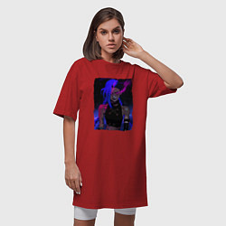 Футболка женская-платье JINX HERE ARCANE LEAGUE OF LEGENDS, цвет: красный — фото 2