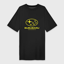 Футболка женская-платье Subaru Bububaru желтая, цвет: черный