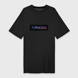 Футболка женская-платье Сериал Euphoria - Эйфория, цвет: черный