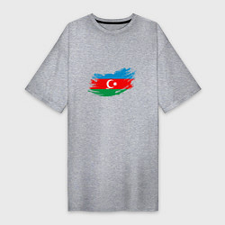 Футболка женская-платье Флаг - Азербайджан, цвет: меланж