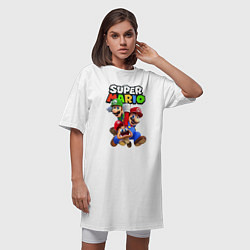 Футболка женская-платье Братья Марио, цвет: белый — фото 2