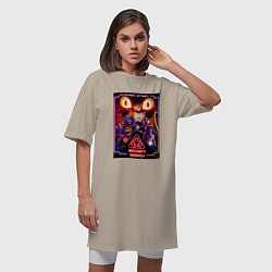 Футболка женская-платье Five Nights at Freddys 5 poster, цвет: миндальный — фото 2