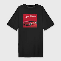 Футболка женская-платье Alfa Romeo - красная мечта!, цвет: черный