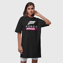 Футболка женская-платье Forza Horizon 6 logo, цвет: черный — фото 2