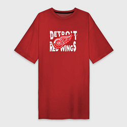 Футболка женская-платье Детройт Ред Уингз Detroit Red Wings, цвет: красный