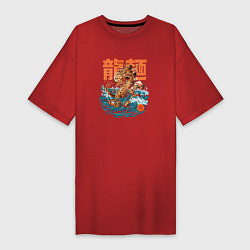 Футболка женская-платье Great Ramen Dragon, цвет: красный