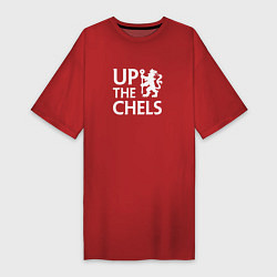 Футболка женская-платье UP THE CHELS, Челси, Chelsea, цвет: красный