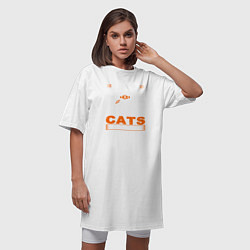 Футболка женская-платье Если речь идет о реслинге и кошках, запишите меня, цвет: белый — фото 2