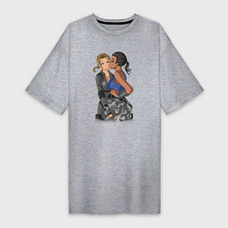 Женская футболка-платье Two girls by sexygirlsdraw