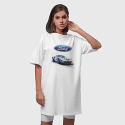 Футболка женская-платье Ford Motorsport, цвет: белый — фото 2