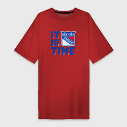 Футболка женская-платье It is New York Rangers Time Нью Йорк Рейнджерс, цвет: красный