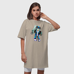 Футболка женская-платье Minecraft Warrior!, цвет: миндальный — фото 2