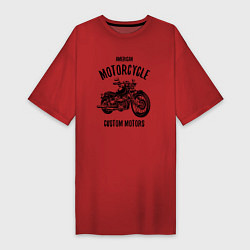 Футболка женская-платье American Motorcycle, цвет: красный