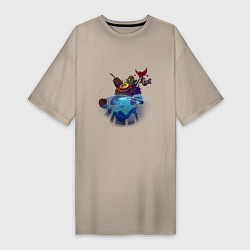 Женская футболка-платье Зомби рыбак