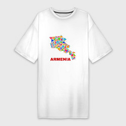 Футболка женская-платье Armenian Color, цвет: белый
