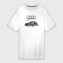 Футболка женская-платье Audi Germany Car, цвет: белый