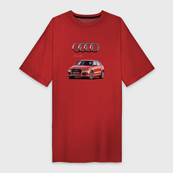 Футболка женская-платье Audi Germany Prestige, цвет: красный