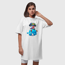 Футболка женская-платье Super Mario Galaxy Nintendo, цвет: белый — фото 2