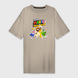 Футболка женская-платье Super Mario 3D World Nintendo Team of heroes, цвет: миндальный