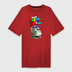Футболка женская-платье Super Mario Odyssey Nintendo Video game, цвет: красный