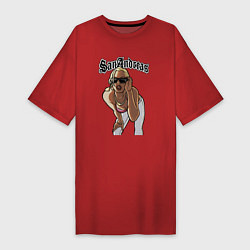 Футболка женская-платье GTA San Andreas girl, цвет: красный