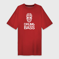 Футболка женская-платье Drum and bass mix, цвет: красный