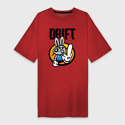 Футболка женская-платье Drift Hype Cool Hare, цвет: красный