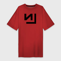 Футболка женская-платье Nine Inch Nails rock, цвет: красный