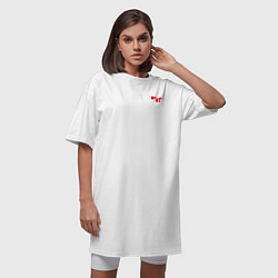 Футболка женская-платье Noize mc красное лого, цвет: белый — фото 2