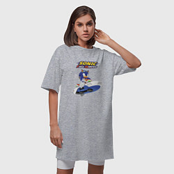 Футболка женская-платье Sonic Free Riders Hedgehog Racer, цвет: меланж — фото 2
