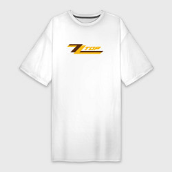 Футболка женская-платье ZZ top logo, цвет: белый