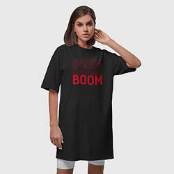 Футболка женская-платье Badda Badda Boom, цвет: черный — фото 2