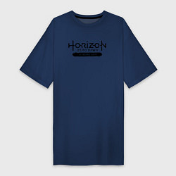 Футболка женская-платье Horizon forbidden west - logo, цвет: тёмно-синий