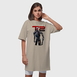 Футболка женская-платье Terminator 2 - T800, цвет: миндальный — фото 2
