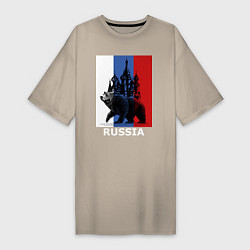 Женская футболка-платье Медведь и кремль