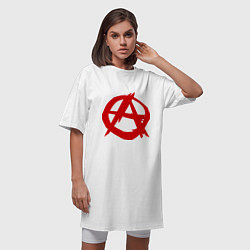 Футболка женская-платье Символ анархии, цвет: белый — фото 2