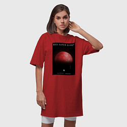 Футболка женская-платье Red Super Giant Красный Сверхгигант Space Collecti, цвет: красный — фото 2