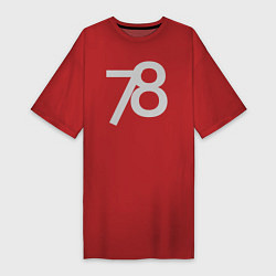 Футболка женская-платье Огромные цифры 78, цвет: красный