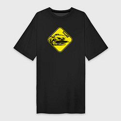 Женская футболка-платье Знак Дрифт желтый