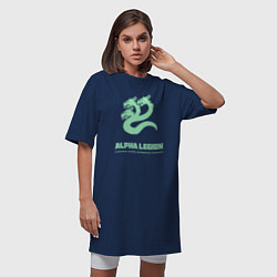 Футболка женская-платье Альфа легион винтаж лого гидра, цвет: тёмно-синий — фото 2