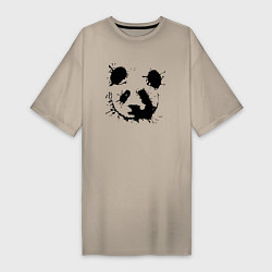 Женская футболка-платье Прикольный панда - клякса