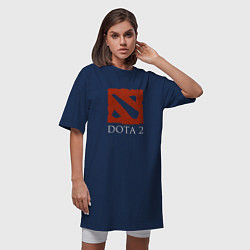 Футболка женская-платье Логотип игры Дота 2, цвет: тёмно-синий — фото 2