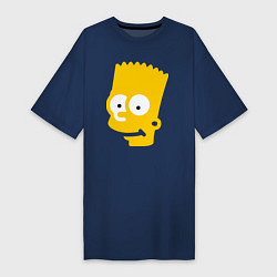Женская футболка-платье Барт Симпсон - портрет