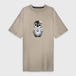 Женская футболка-платье Мир - Пингвин