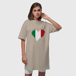 Футболка женская-платье Сердце - Италия, цвет: миндальный — фото 2