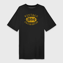 Футболка женская-платье Винтаж 1994, цвет: черный