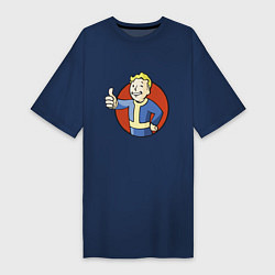 Футболка женская-платье Vault boy like, цвет: тёмно-синий