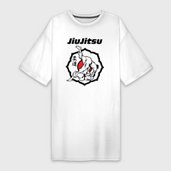 Футболка женская-платье Jiujitsu throw logo, цвет: белый