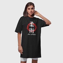 Футболка женская-платье Jiu-jitsu red splashes, цвет: черный — фото 2